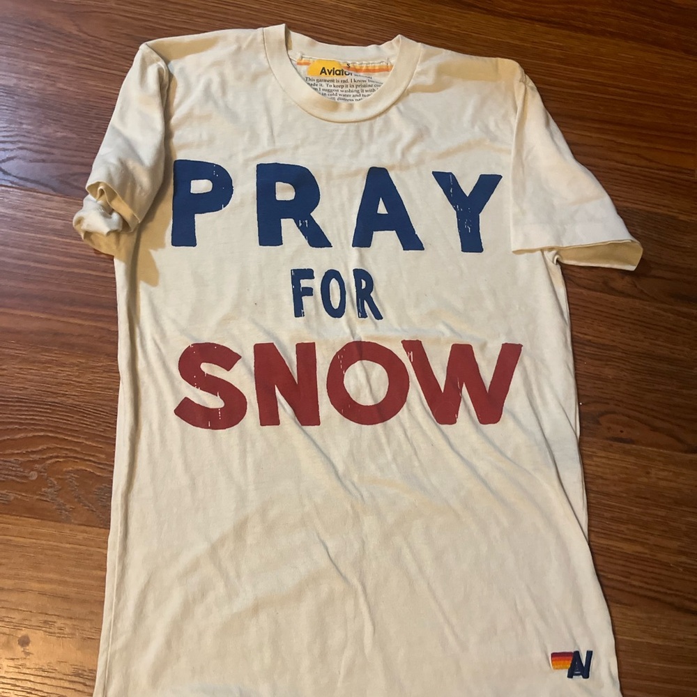Aviator Nation Pray For Snow T Shirt Women’s Small